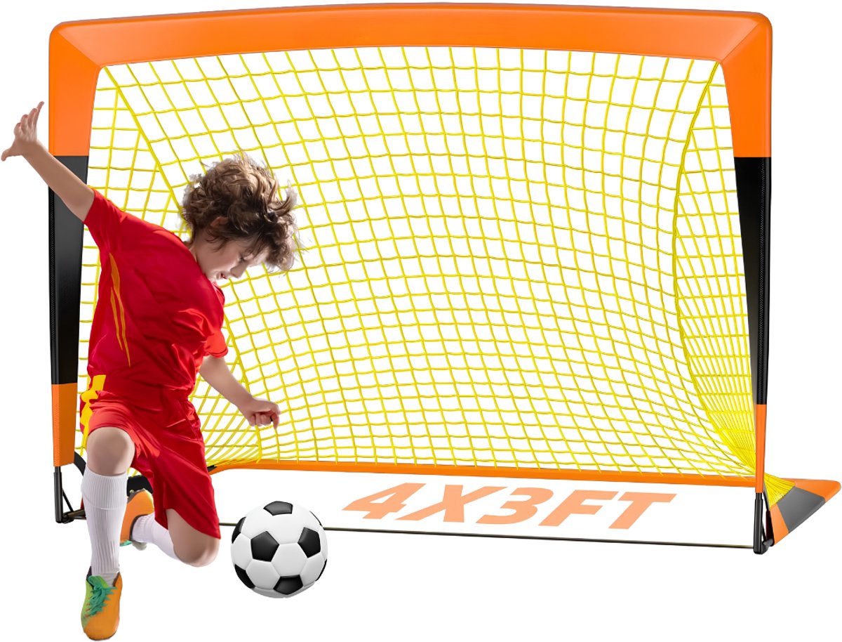 NIVA® Voetbaldoel - Voetbaldoel - Voetbalgoal - Oranje - 90cm x 120cm x 90cm