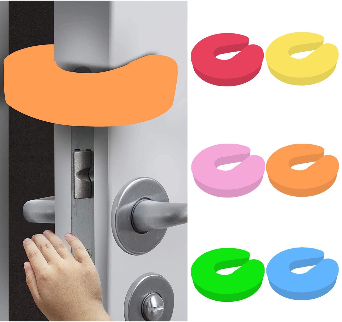 Dailygoods - Pack van 6 Deurstopper Bescherming voor Kinderen - Veiligheid voor Kleine Handjes