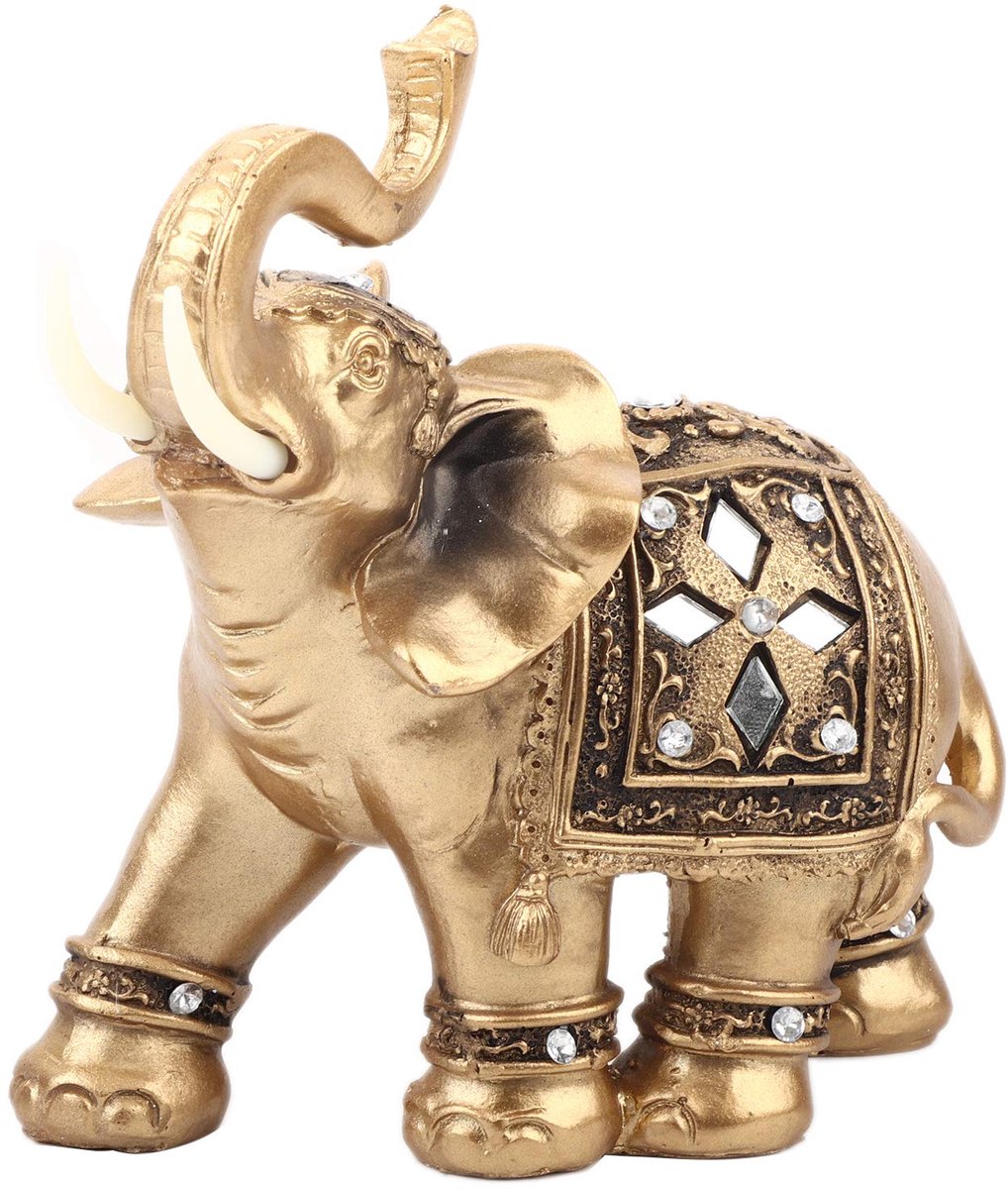 Dailygoods - Gouden Olifant Beeld - Decoratieve Beeldhouwwerk voor Thuis en Kantoor
