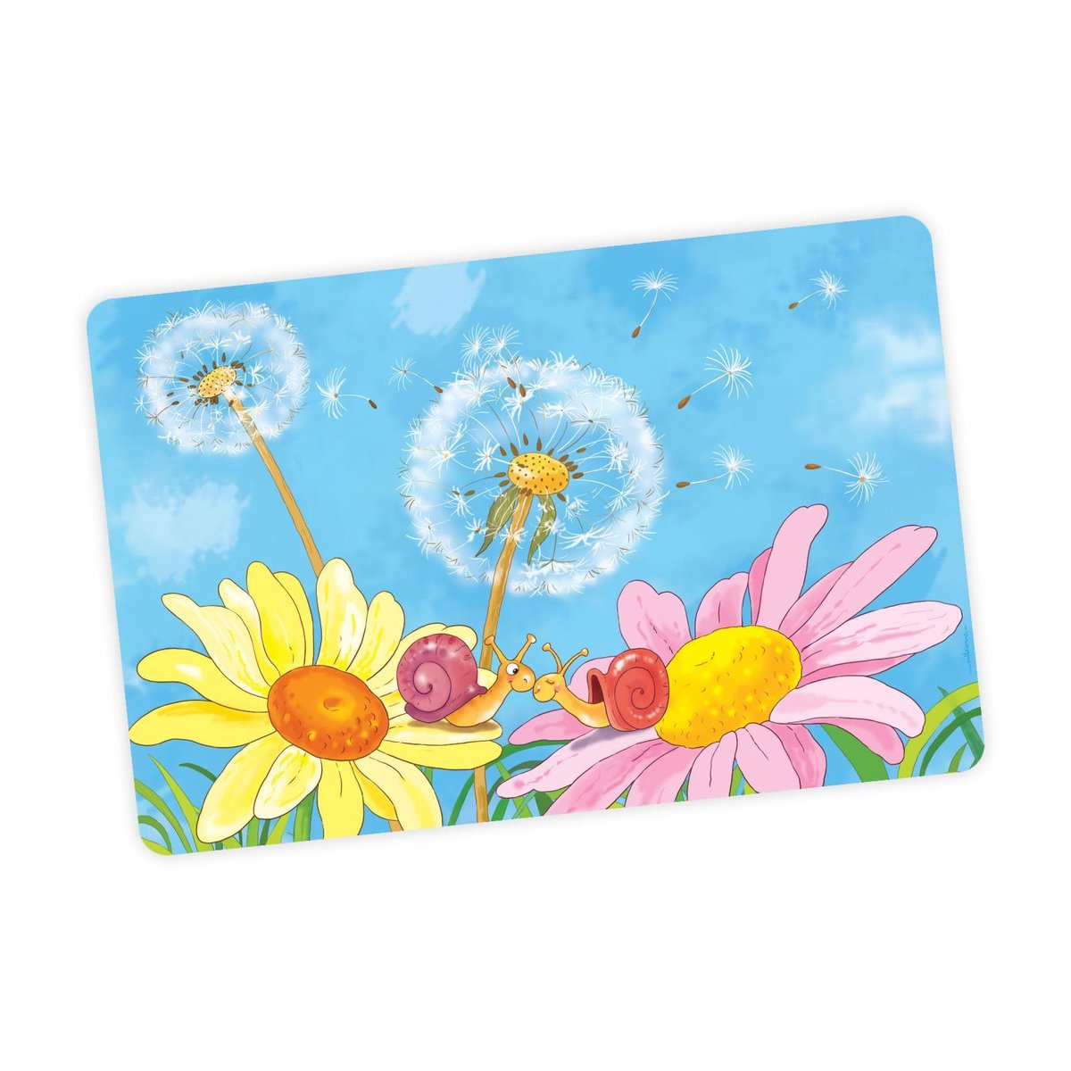 Dailygoods - Stabiele Vinyl Bureauonderlegger Paardenbloem - Afwasbare Knutselmat voor Kinderen