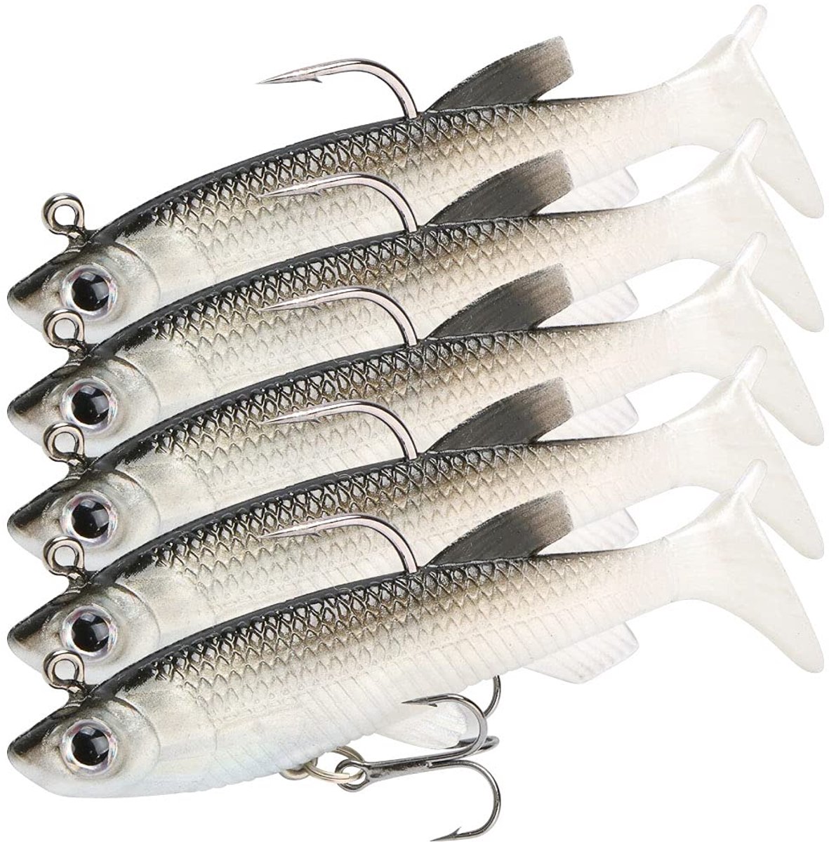 Dailygoods - 5 Stuks Zeevisgerei - Bionische Vishaak en Kunstaas voor Baars en Snoek