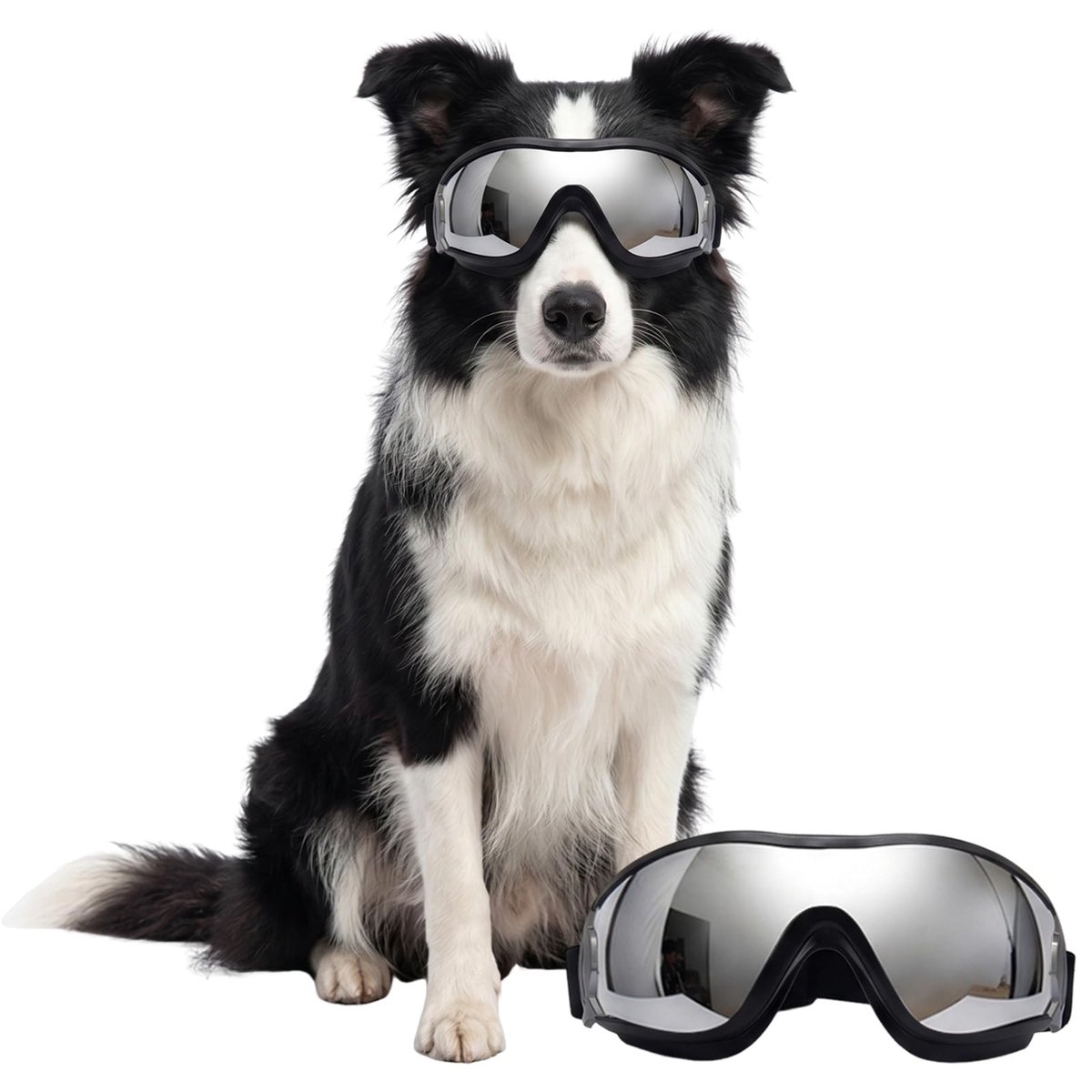 Dailygoods- Hondenbril met UV-bescherming - Dierenbril - Geschikt voor middelgrote honden - Bescherming tegen wind - Ideaal voor wandelen/autoritten - 1 stuk - Dierenzonnebril