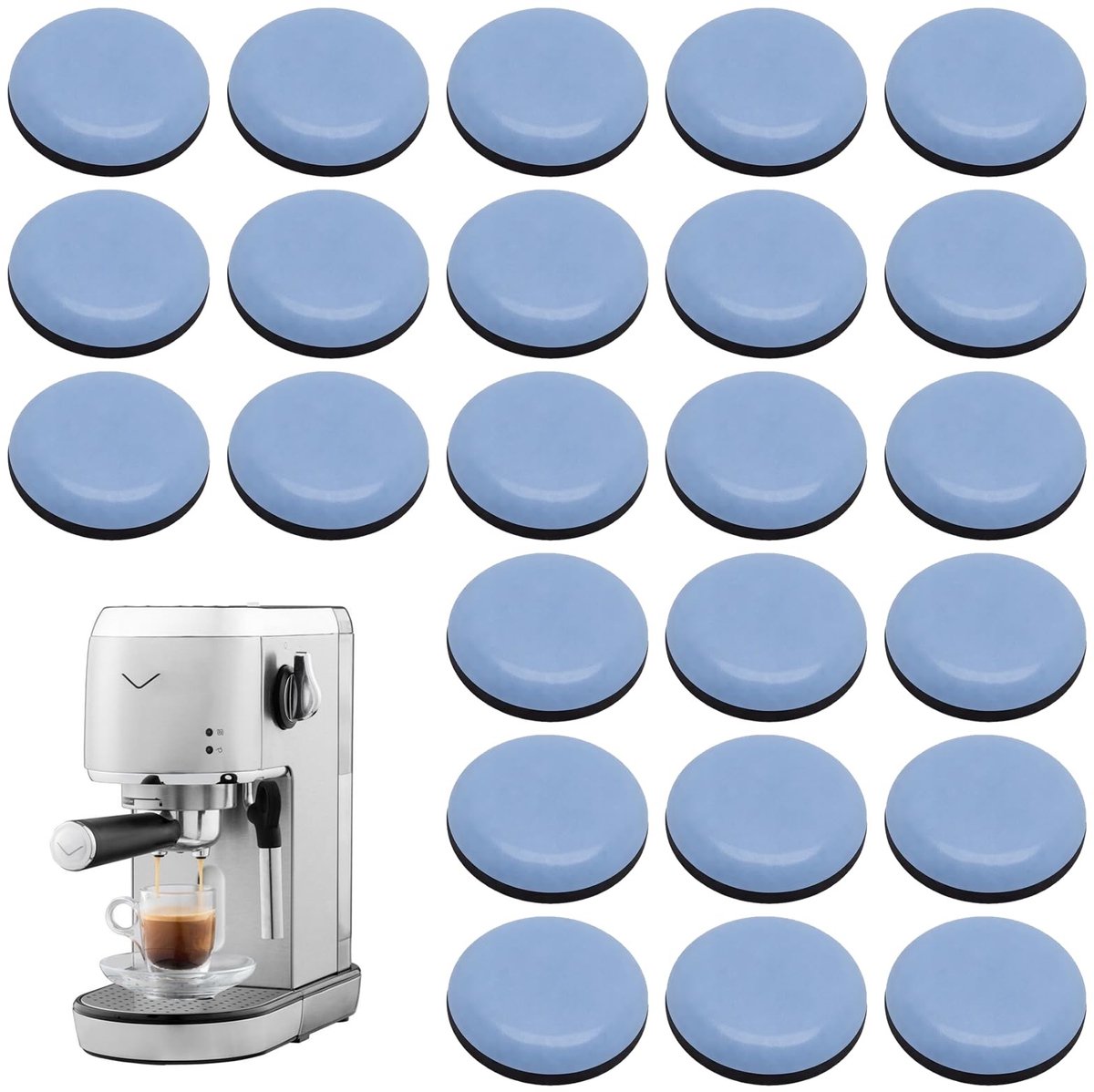 Dailygoods- Glijders 24 Stuks - Meubelglijders Kunststof - Schuifhulp - Onzichtbaar Rollen - Zelfklevend - Geschikt voor Keukenapparaten