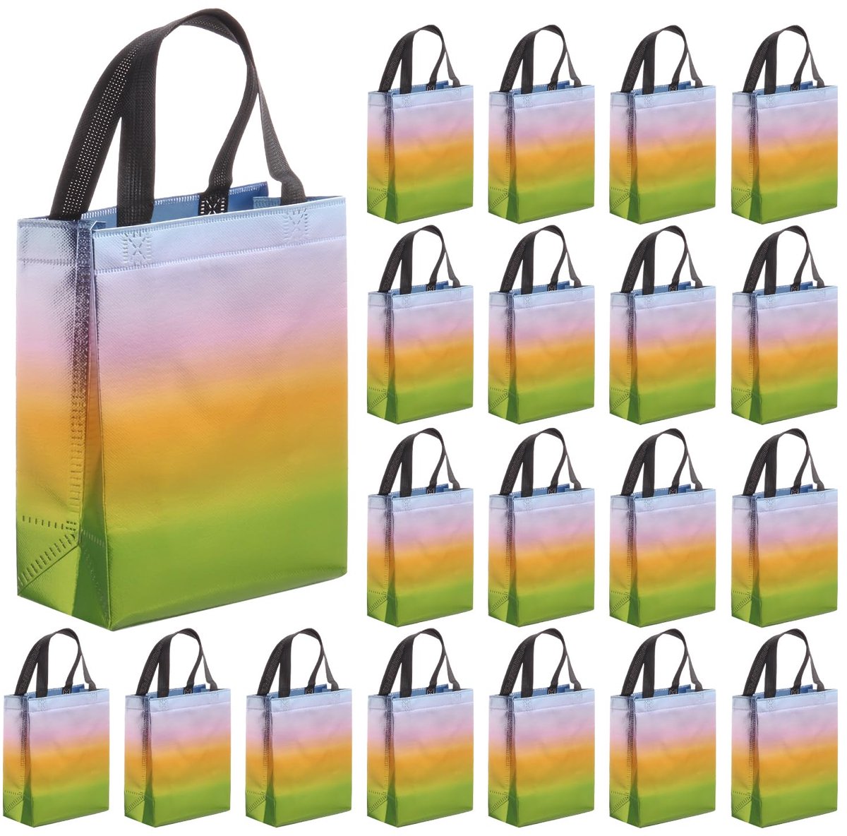 Dailygoods - 20 Stuks Herbruikbare Geschenkzakjes - Glanzende Boodschappentas voor Feestdagen