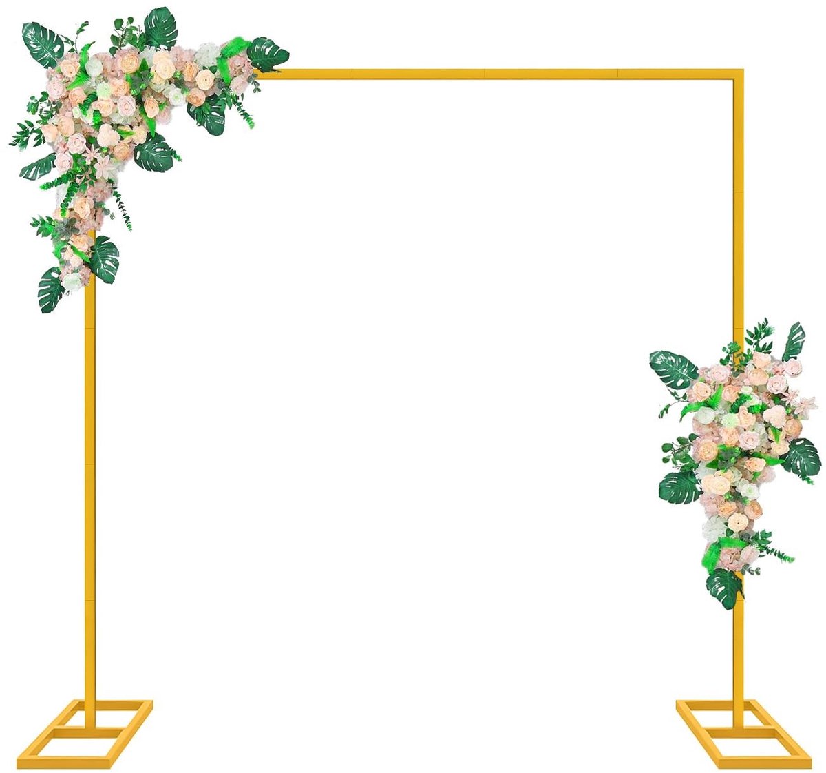 Dailygoods- Bruiloftsboog 3 × 3 m - Gouden Druivenboog - Metalen Rozenstandaard - Ceremonie Standaard - Feestdecoratie - Schokbestendig en Roestvrij Staal - Decoratieboog