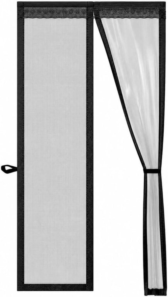 Thijox - Deurgordijn Deluxe Magnetisch Vliegengordijn Zwart 85x205cm | Eenvoudige Installatie, Glasvezel, Voor Standaard Deuren, Insectenwerend, Ideaa