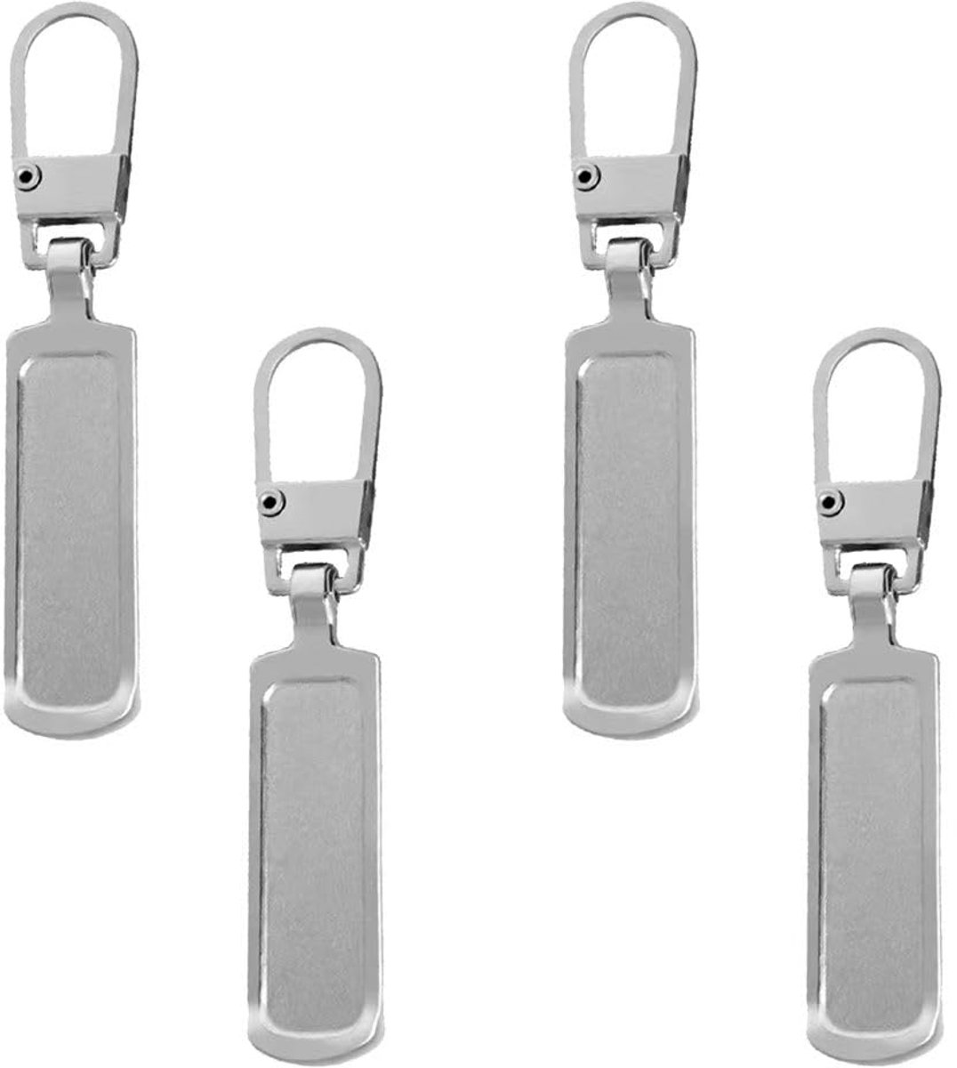 Dailygoods - Spare Zipper - 4 Stuks Removable Metal Zipper Puller voor Kleding en Tassen