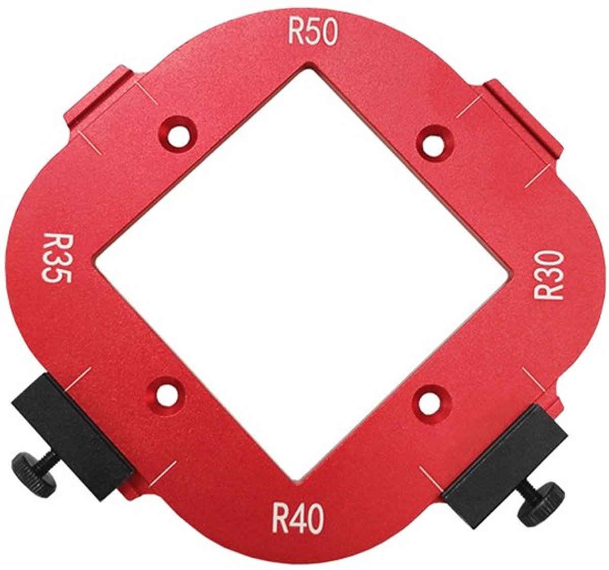 Hoekradiusmal R30/R35/R40/R45 - Aluminium - Houtbewerkingssjabloon - Duurzaam - Nauwkeurig - Eenvoudig te bedienen - Freessjabloon