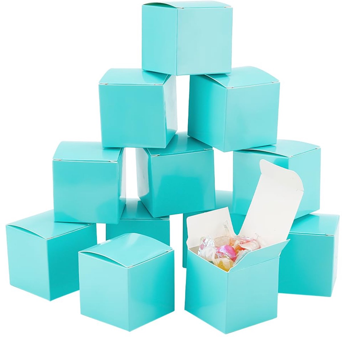 Dailygoods - 30 Mini Papieren Cadeauboxen - Blauw Voor Feestelijke Gelegenheden