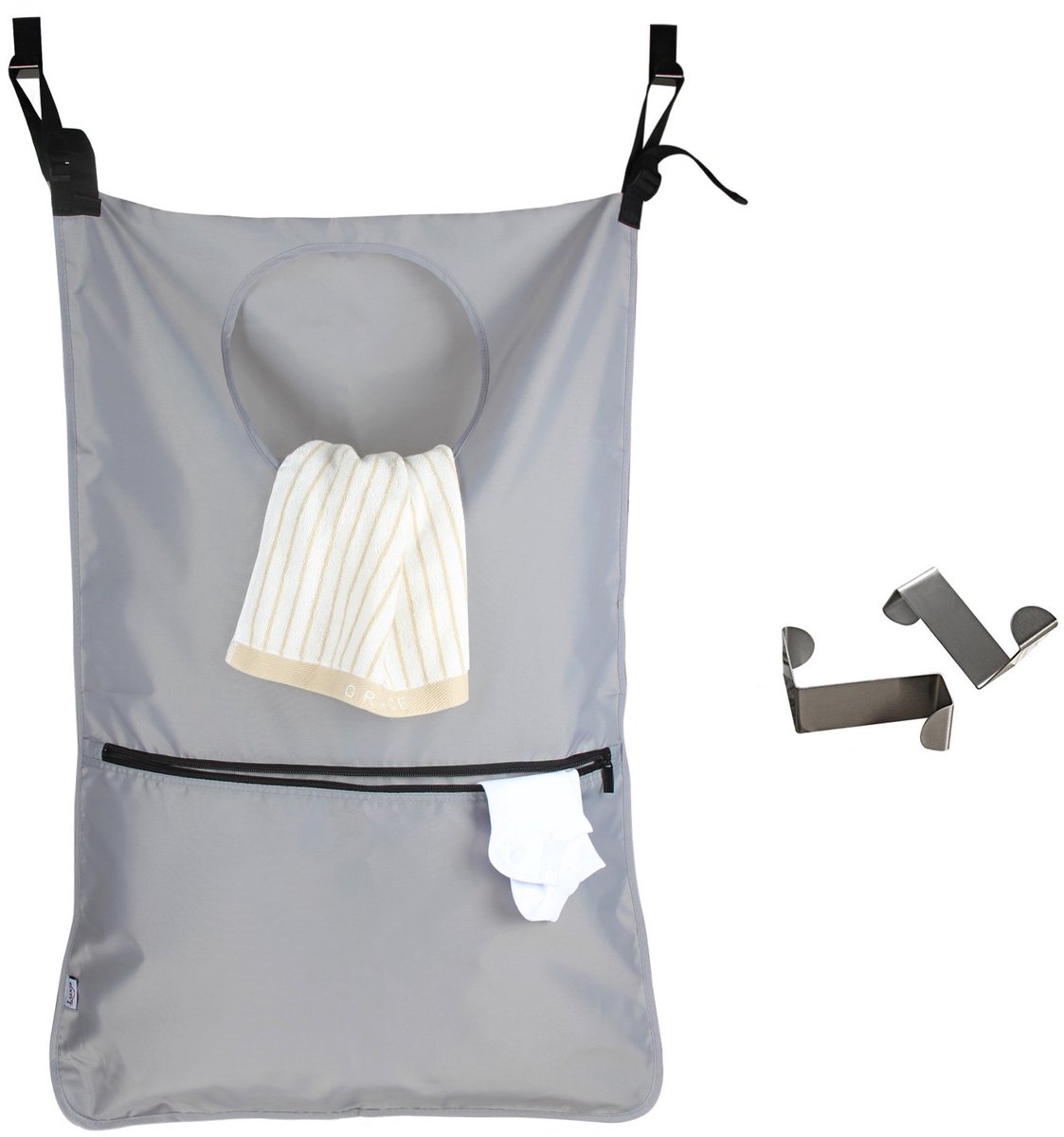 Dailygoods - Hangende Waszak voor Deur - Waterdichte Wasmand met Haakjes