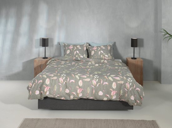 Zohome Dekbedovertrek Sambuco - Bedlinnen met Bladeren print - 240x220 - Groen - Dekbedhoes van 100% Katoen van Zohome — afbeelding 4