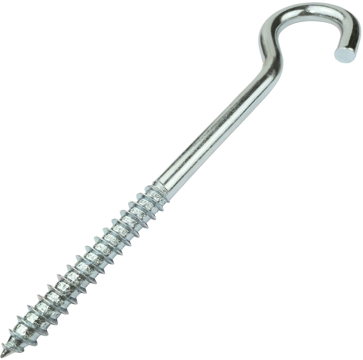 Dailygoods - Set van 10 Haakse Schroefhaken Ø8x100 mm - Verzinkt Staal - C-vorm - Zelftappende Schroef
