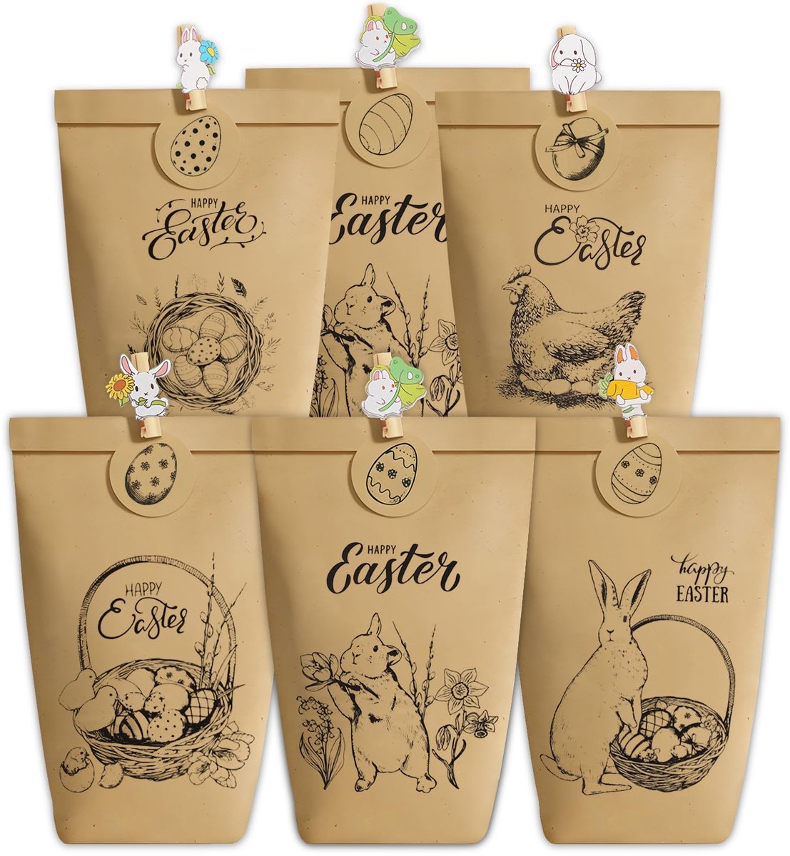 Dailygoods - Grote Paaszakjes - 12 Stuks voor Eizoeken en Tafeldecoraties