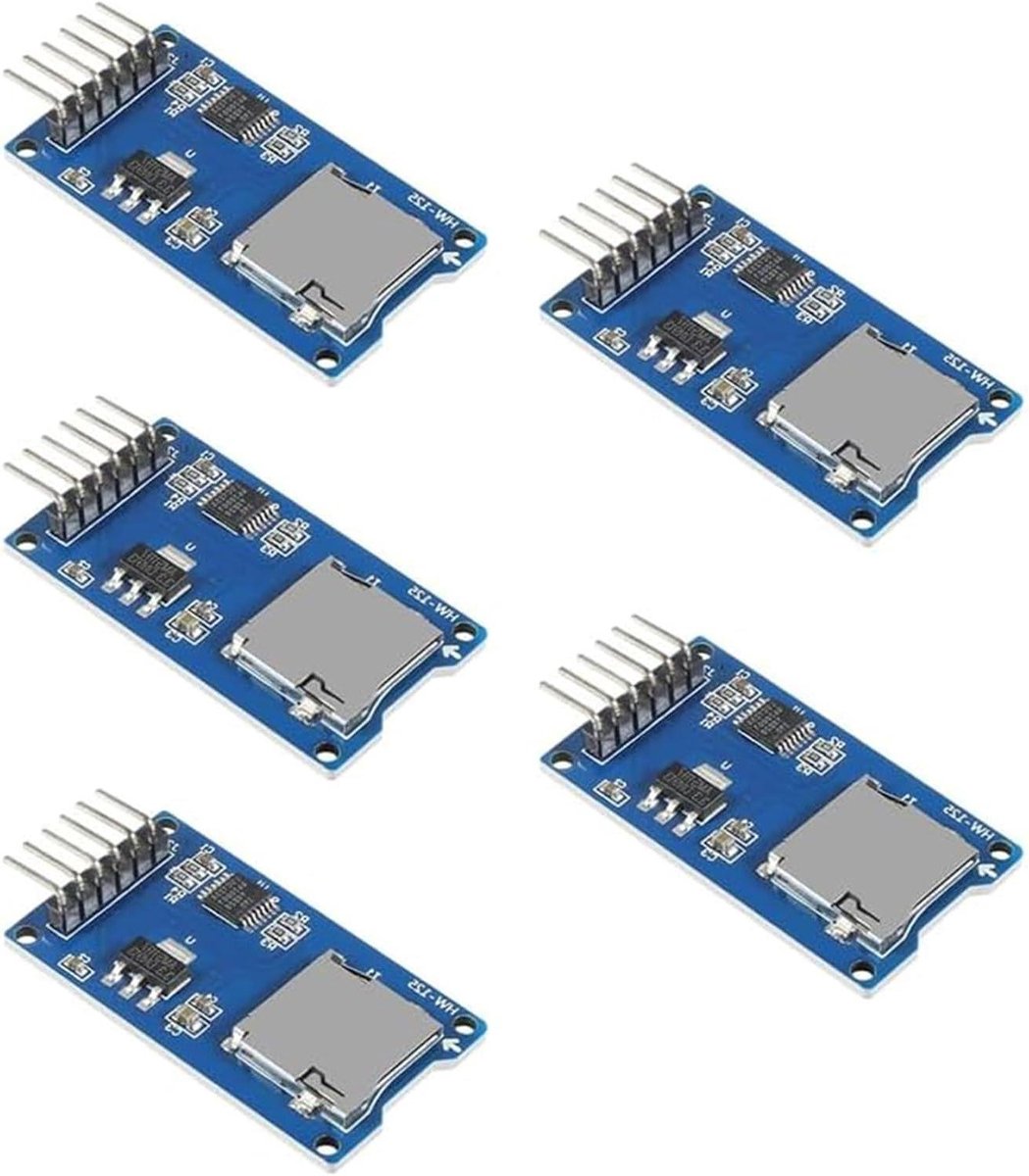 SD Kaart Module - TF Card Reader - Microcontroller Projecten - SPI Interface - 5 Stuks - Blauw