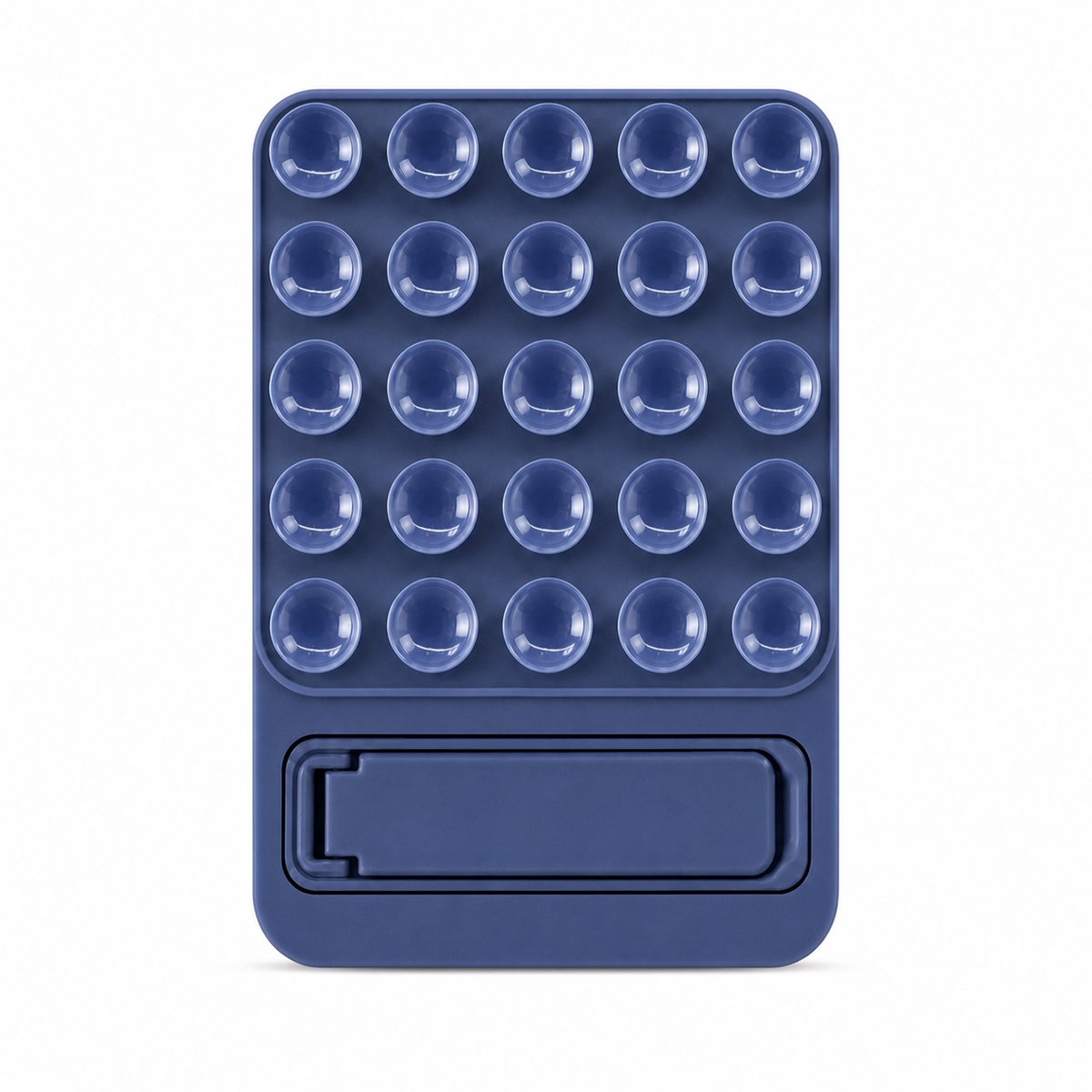 Siliconen Zuignap Sticker met Kickstand voor Telefoon en Hoesje - Donker Blauw - Casemania Zelfklevende Telefoonstandaard - Universeel Telefoonhouder Handsfree - Telefoon Grip - TikTok Selfiesticker