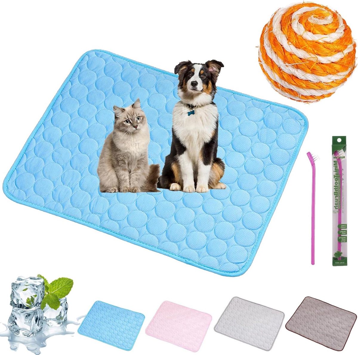 Zelfkoelende Pootmat - Hondenmat Kattenmat - Hond Koel Houden - 3-Laags Systeem - 150 x 100 cm - Blauw