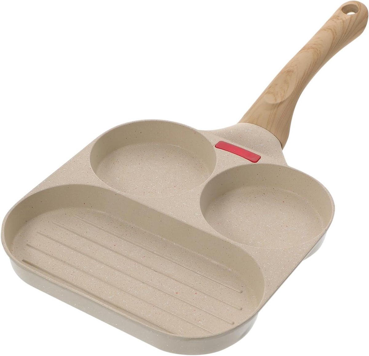 Ontbijtpan Set - Pannenkoekenpan Eierpan - Ontbijt Maken - Verdeelde Pan - 38x19x2.2 cm - Grijs