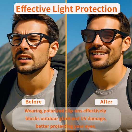 Gepolariseerde Clip - Zonnebril Clip-on - Bril Beschermen - Op Ray-Ban Meta - 52-20 - Zilver Groen — afbeelding 3