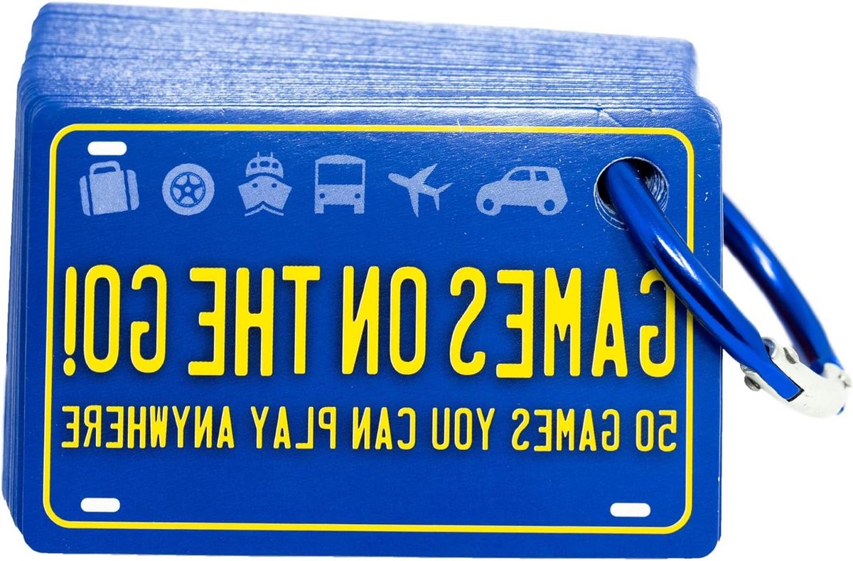Draagbare Spelletjes - Reisspelletjes Familie - Onderweg Vermaken - Compact Formaat - 15 cm - Blauw