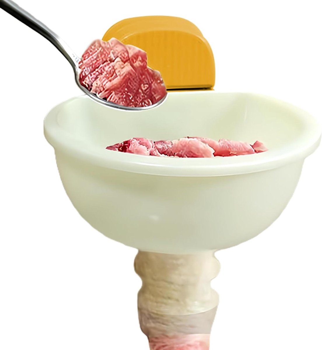 Worstenvuller - Worstmaker Keukenhulp - Zelf Worsten Maken - Zuignap Stabiliteit - 13.5 cm - Geel