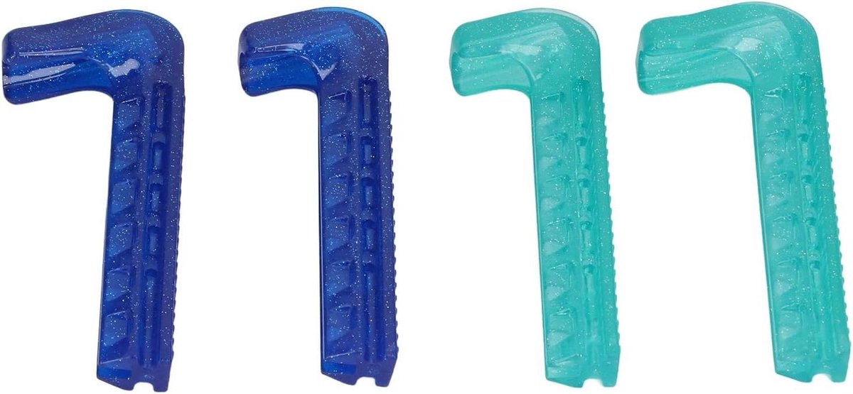 Schaatsbeschermers - Hoes Hard Plastic - Schaatsen Beschermen - Verstelbare Lengte - 160-260 mm - Blauw Groen