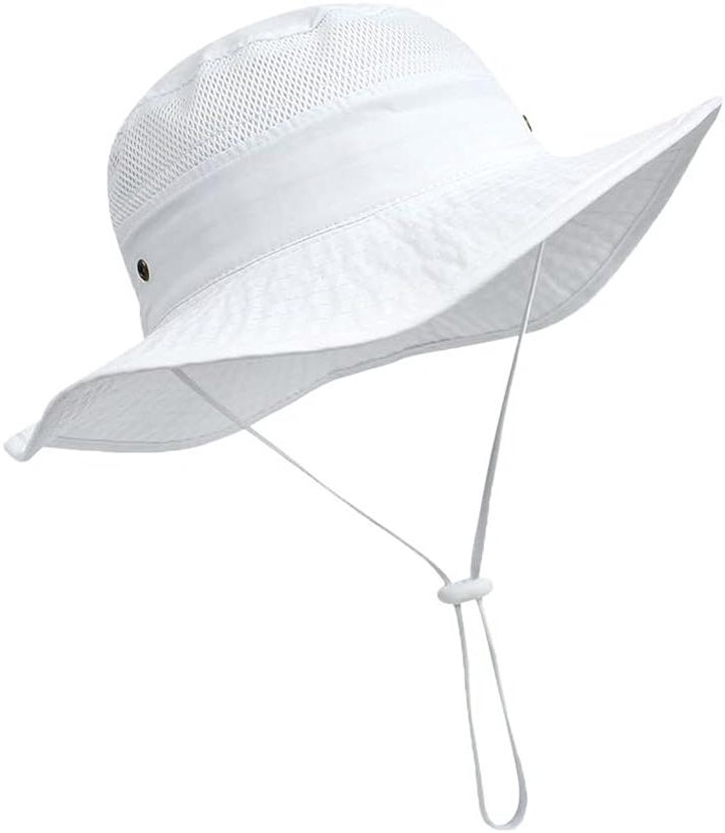 Vissershoed Kinderen - Zomerhoed Meisjes Jongens - Bescherming Tegen Zon - Ademend Mesh Materiaal - 6 Maanden - 8 Jaar - Blauw