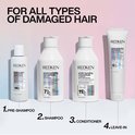 Vier Redken Acidic Bonding Concentrate producten: Pre-shampoo, Shampoo, Conditioner en Leave-in Treatment.