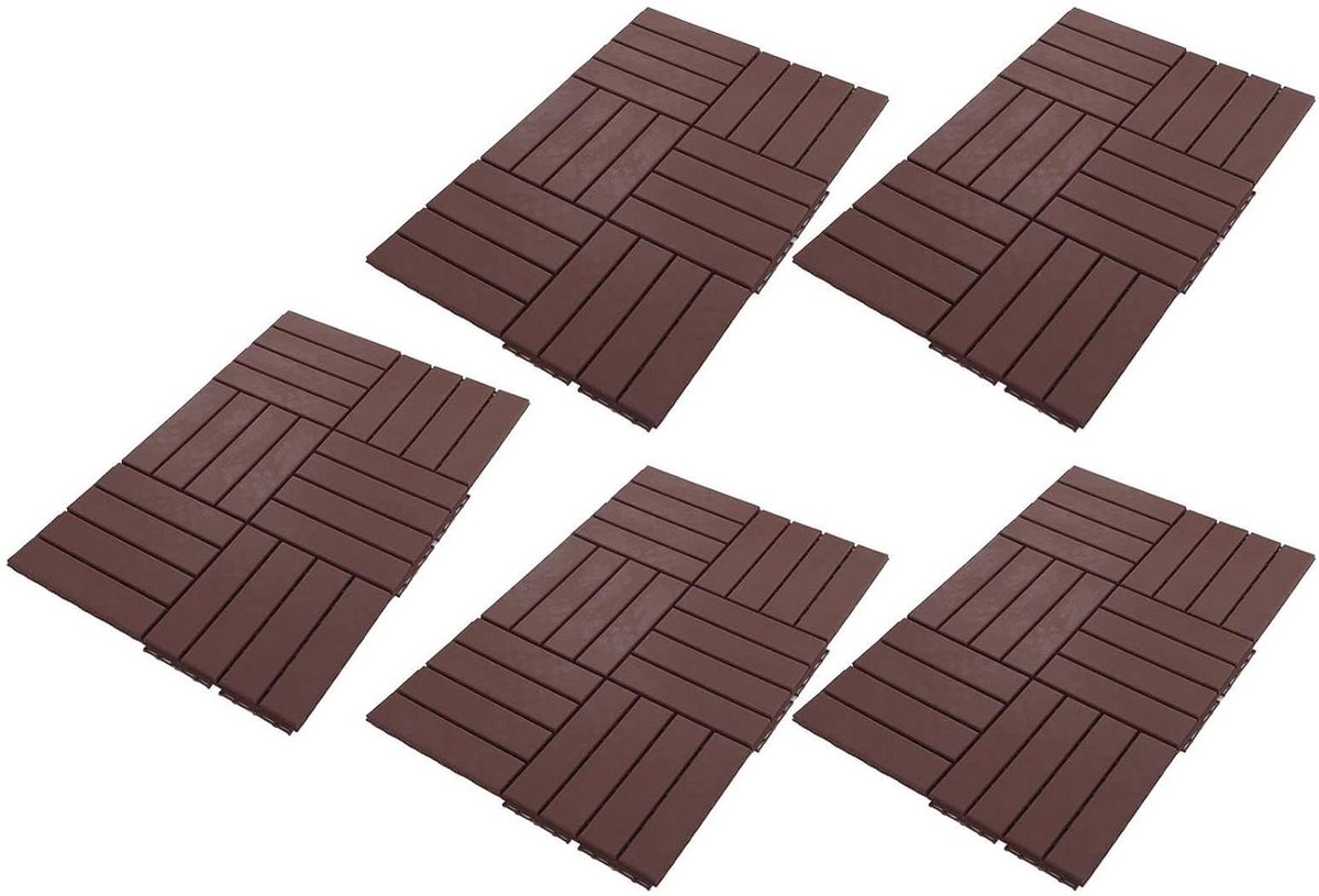 Terrastegels - Vloerdelen - Buiten vloeren - Antislip diamantstructuur - 30 stuks - Koffie