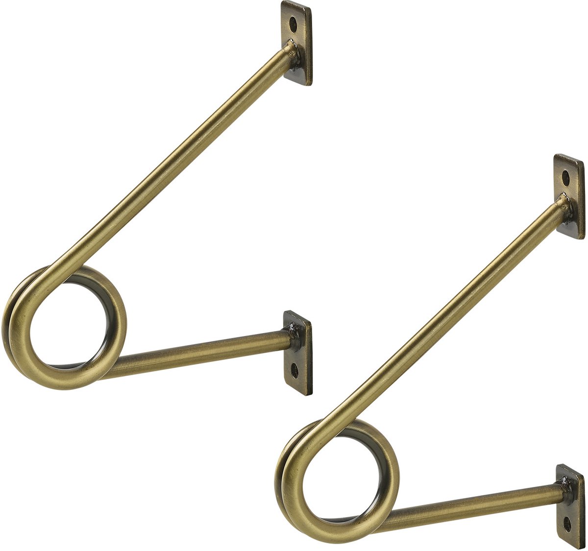 SOTECH ronde stanghouder 120 x 150 x 20 mm voor garderobestangen tot Ø 30 mm antiek goud gegalvaniseerd Stanghouder voor garderobe, keukenreling en nog veel meer.