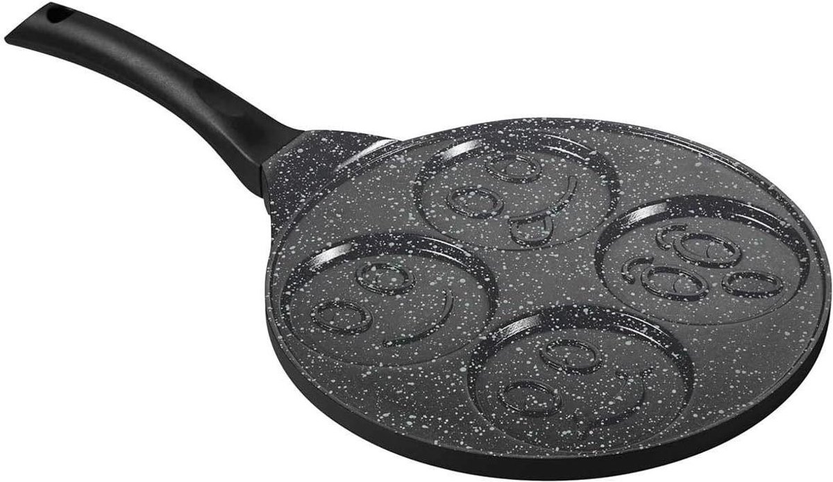 Pannenkoekenpan - Crepepan Koekenpan - Pancakes Bakken - Gegoten Aluminium - 27 cm - Zwart