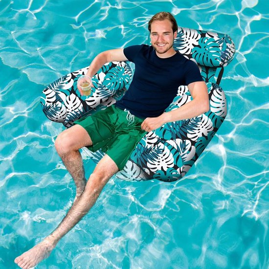 Water Hangmat - Opblaasbare Ligstoel - Ontspannen in Water - Veelzijdig Vlot - 76 x 405 x 61 cm - Groen — afbeelding 4