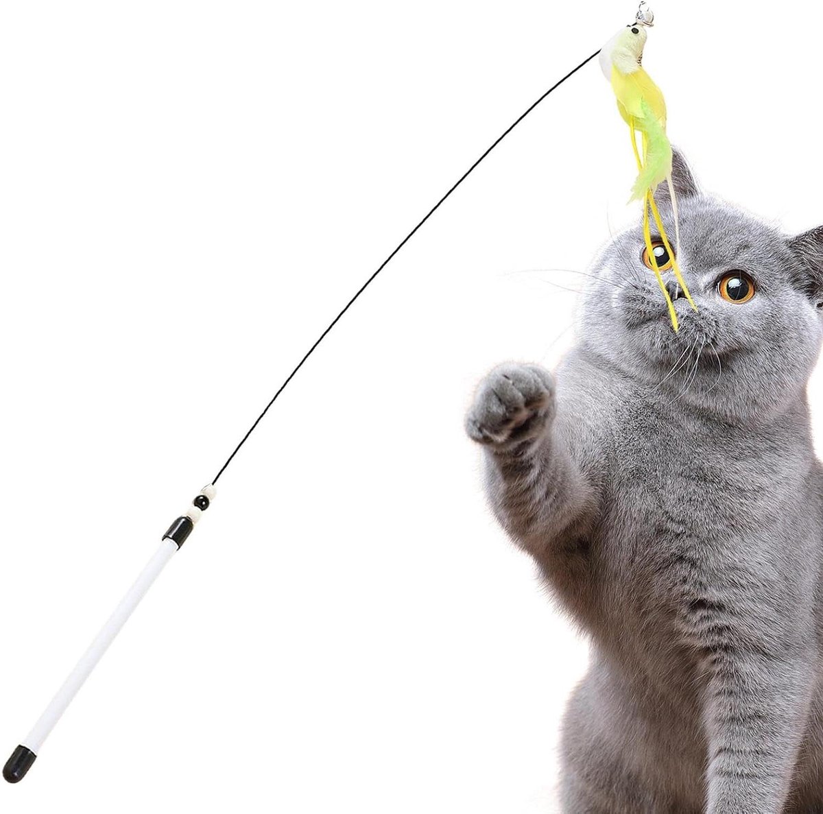 Kattenhengel - Kattenstok - Interactief Spel - Extra Lange - 80 Cm - Multicolor
