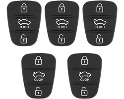 Velto95- Autosleutel Cover - Vervanging - Rubber - Afstandsbediening - Sleutelknop - Sleutelhanger - 3 knops - Geschikt voor Fit - Zwart - Sleutel Shell Pad Partij van 5