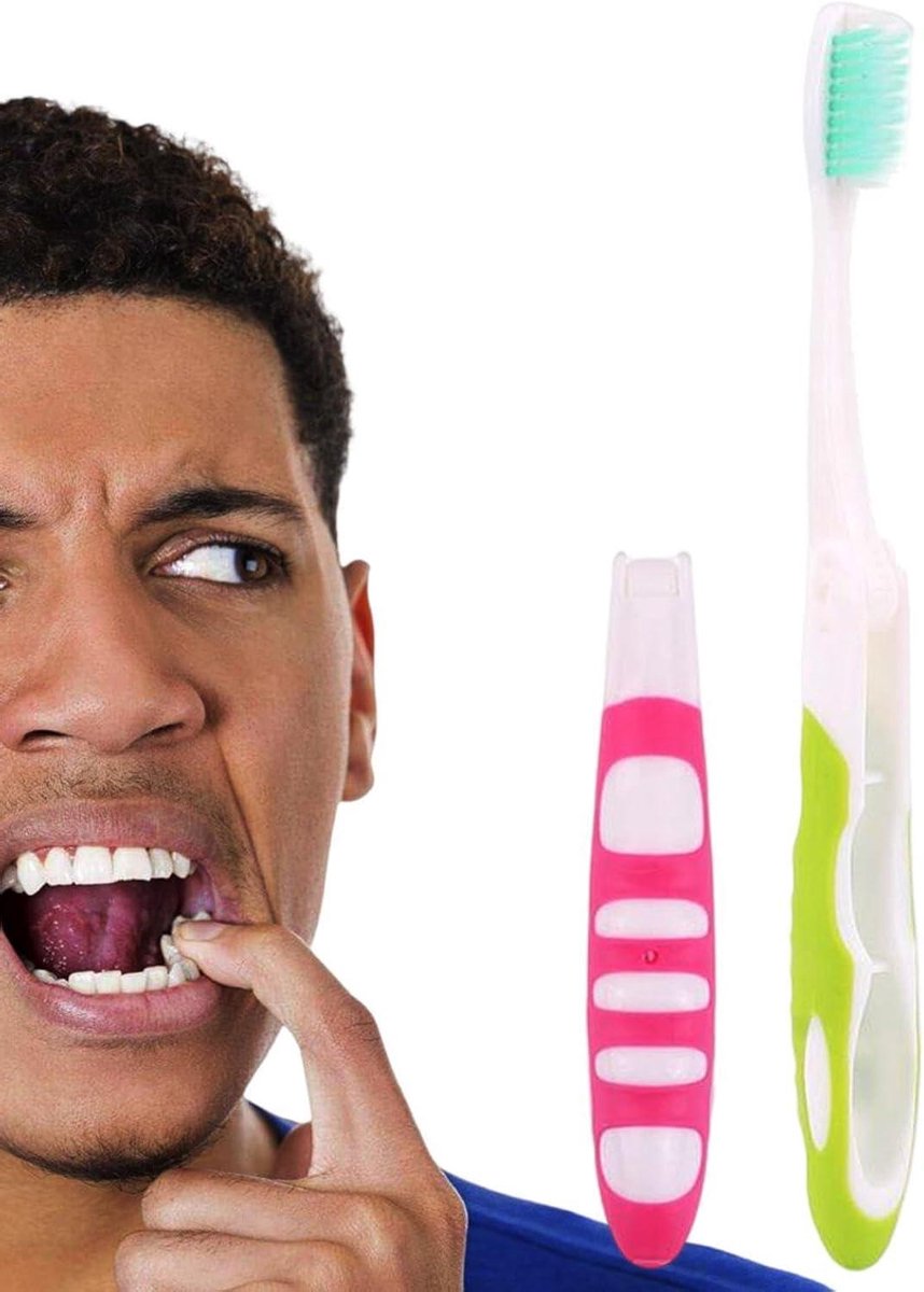 Opvouwbare Tandenborstel - Reistandenborstel Pocket - Hygiënisch Reizen - Zachte Haren Beschermt Tandvlees - 19.6 cm - Gedifferentieerde Kleuren