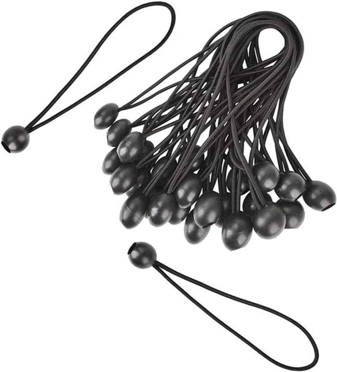 Set van 30 Rubberen Bungeekoorden van 20 CM voor Tarp, Paviljoen, en Tuin - Gordijnen, Hek, Kas - Trailer Cover Fixing