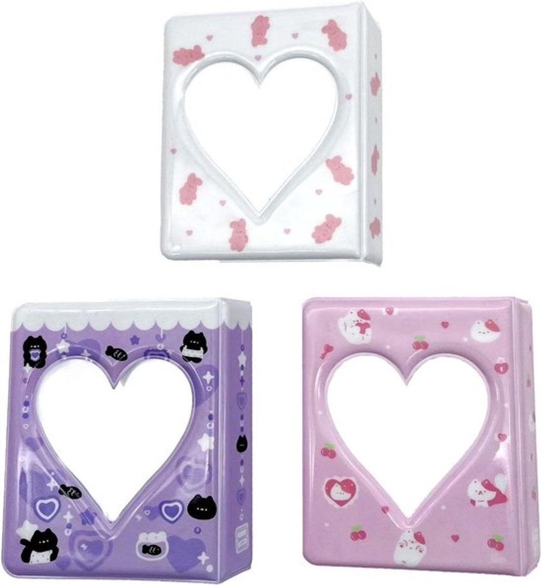 Mini Fotoalbum 3 Inch, 36 Vakjes 6x9cm, Kpop Idol Fotokaarthouder, Hartvormig Draagbaar Albumboek
