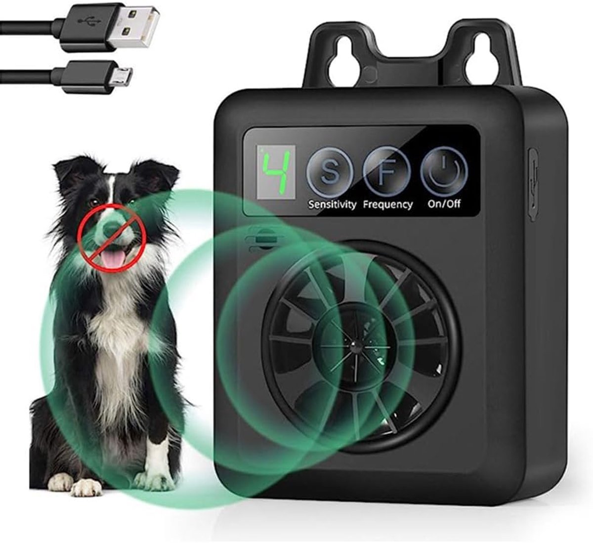 Smart Anti Blaffen Apparaat Voor Honden Indoor/Outdoor 3 Verstelbare Niveaus Oplaadbare Huisdier Gedrag Training Tool