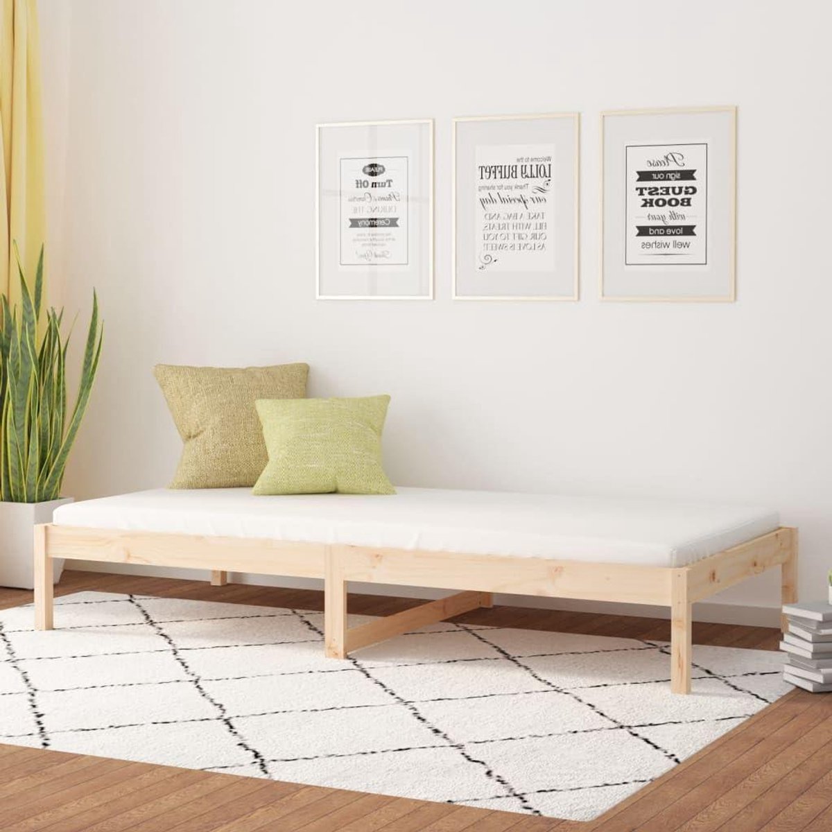 Dagbed - Bankbed - Rusten en slapen - Massief grenenhout - 90x190 cm - Onbehandeld