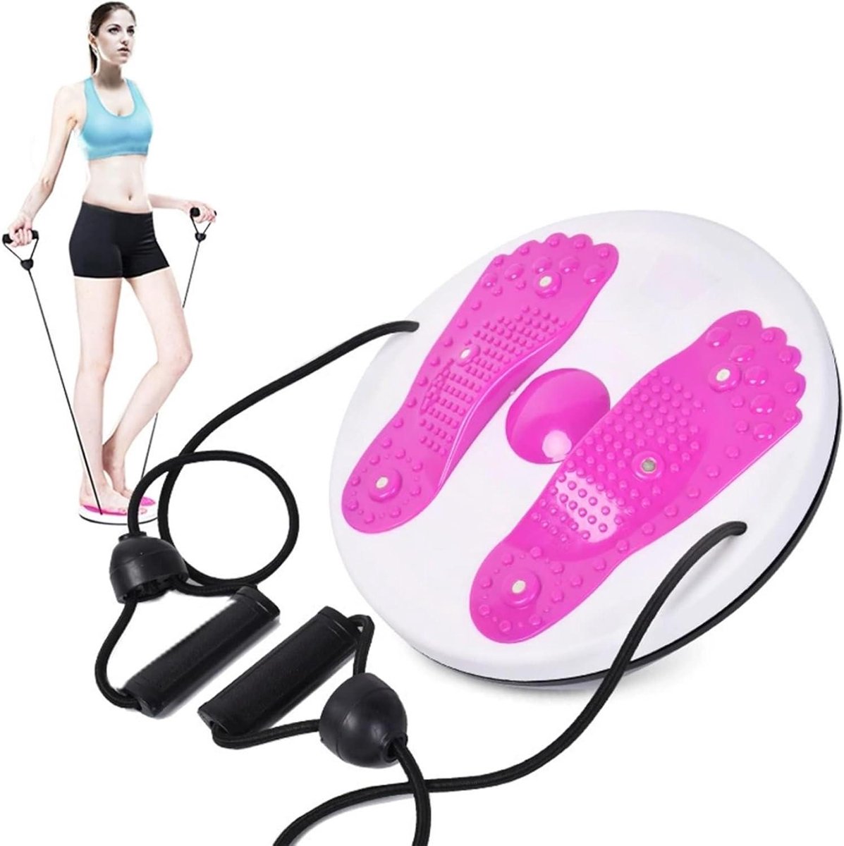 Twist Disc - Balansbord - Taille Trainen - Met Trekkoord - 27.5 cm - Rood