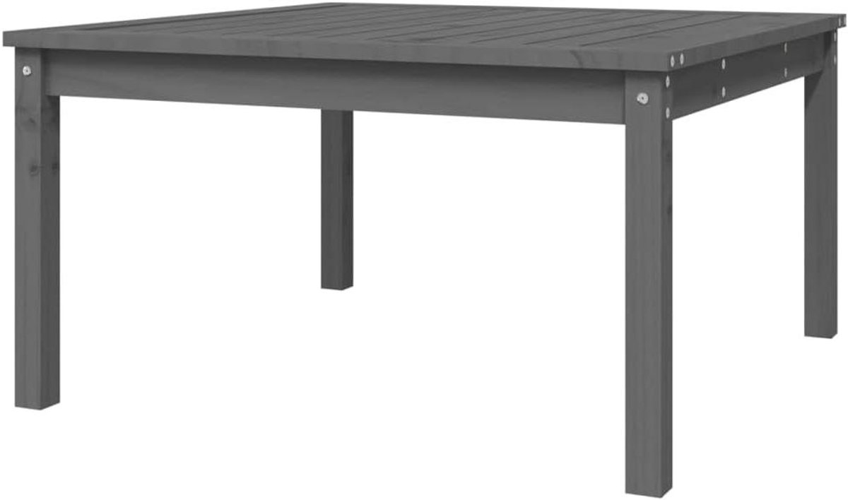 Tuintafel Grenenhout - Buitentafel Hout - Buitenmaaltijden Genieten - Stabiel Houten Frame - 825 x 825 x 45 cm - Grijs