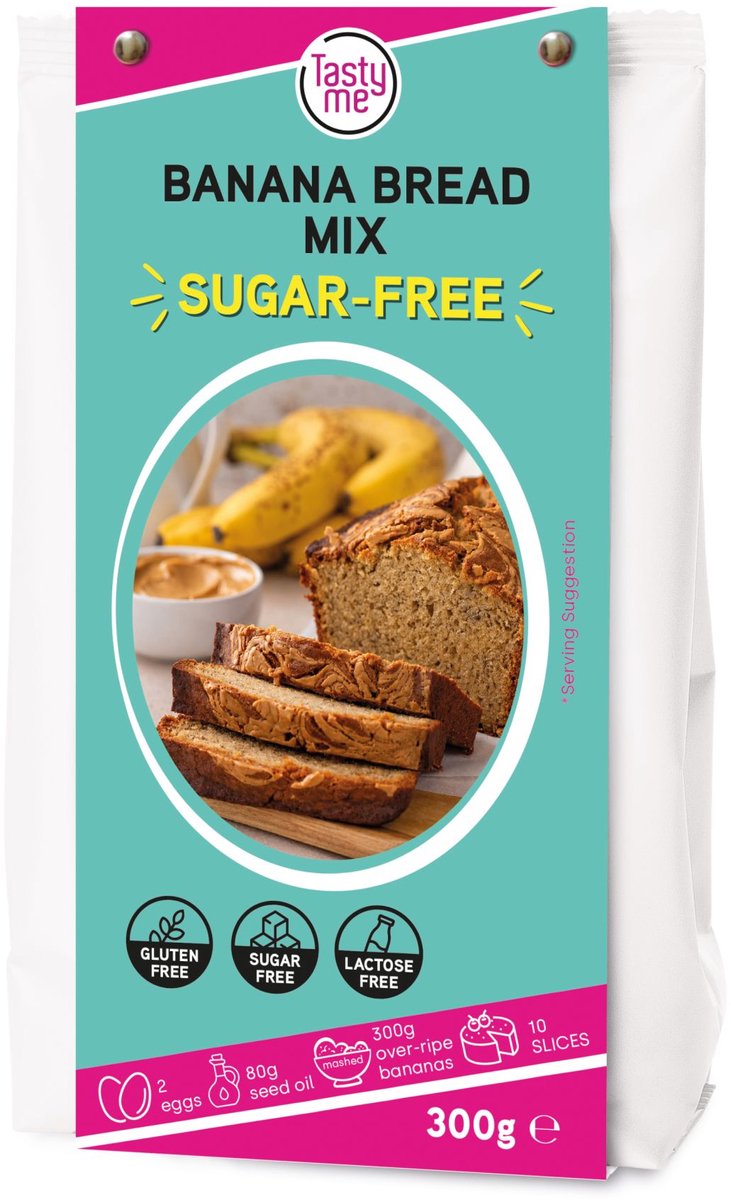 Tasty me - Suikervrij,glutenvrij en Lactosevrije Bananenbroodmix 300g