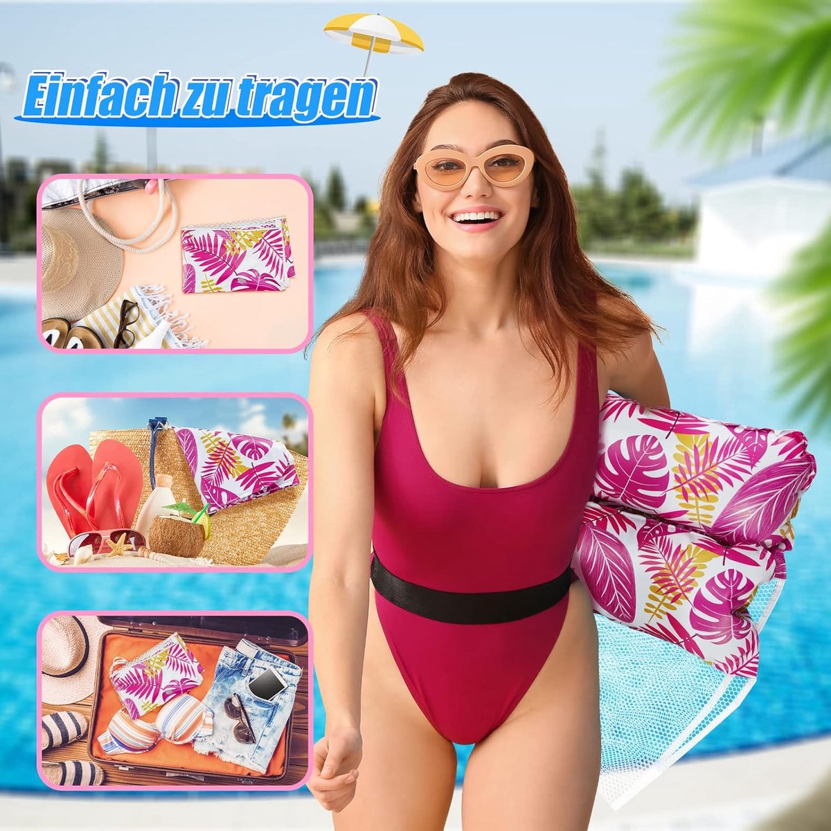 SnelShoppen - XL Luchtbed Zwembad 2 Stuks, 4 in 1 Water Hangmat, Luchtbed Water Hangmat, Zwembad Speelgoed voor Kinderen en Volwassenen, Leuk Water Sp
