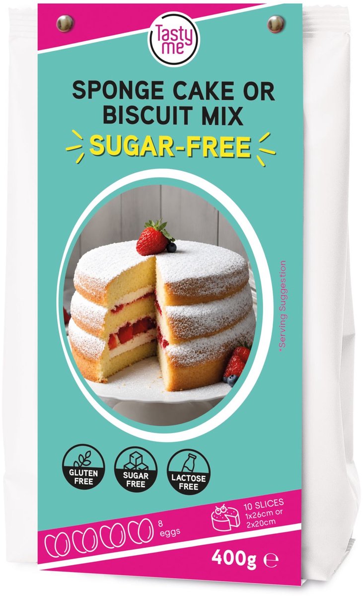 Tasty Me - Suikervrije/Glutenvrij en Lactosevrije - Spongecake mix 400gr ( taartmix)