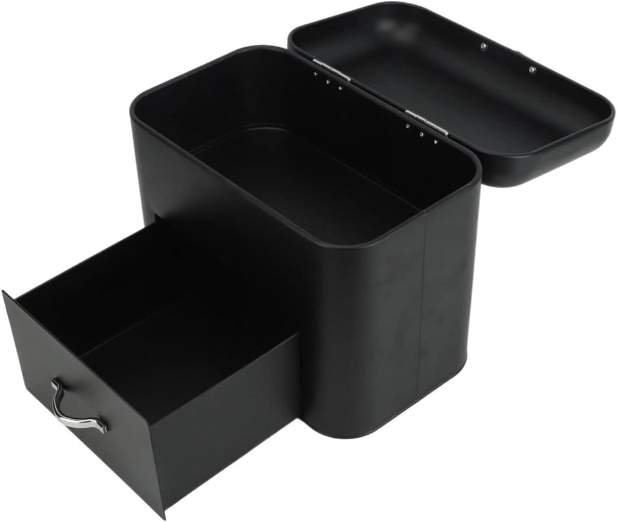 Broodtrommel Keuken Opslag - Brooddoos Container - Keuken Organiseren - Grote Capaciteit - 30x18x26cm - Zwart