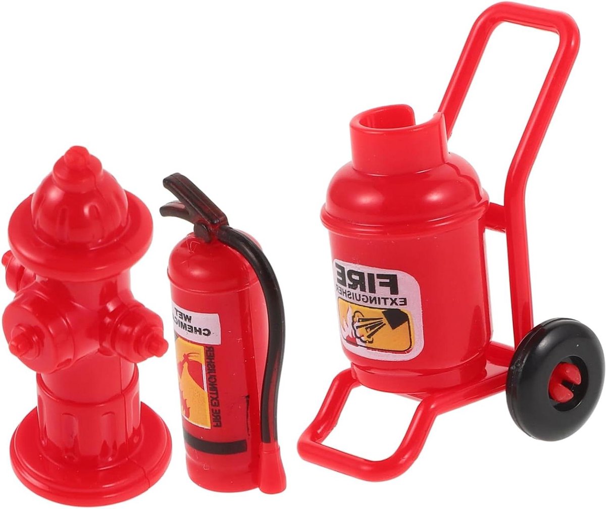 Miniatuur Brandblusser - Poppenhuis Accessoire - Miniatuur Decoratie - Glad Oppervlak - 4.5x3x2.5cm - Rood