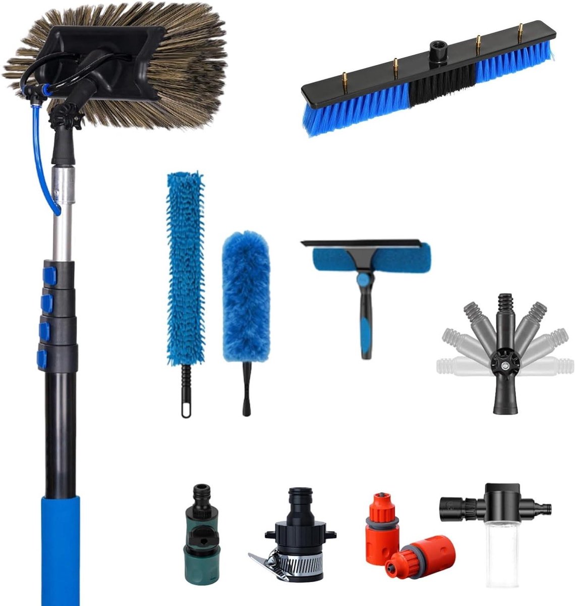 Telescopische Raamwasser - Watergevoede Borstel - Hoge Ramen Wassen - Ultra-Lichtgewicht Koolstofvezel - 6.0m - One Color