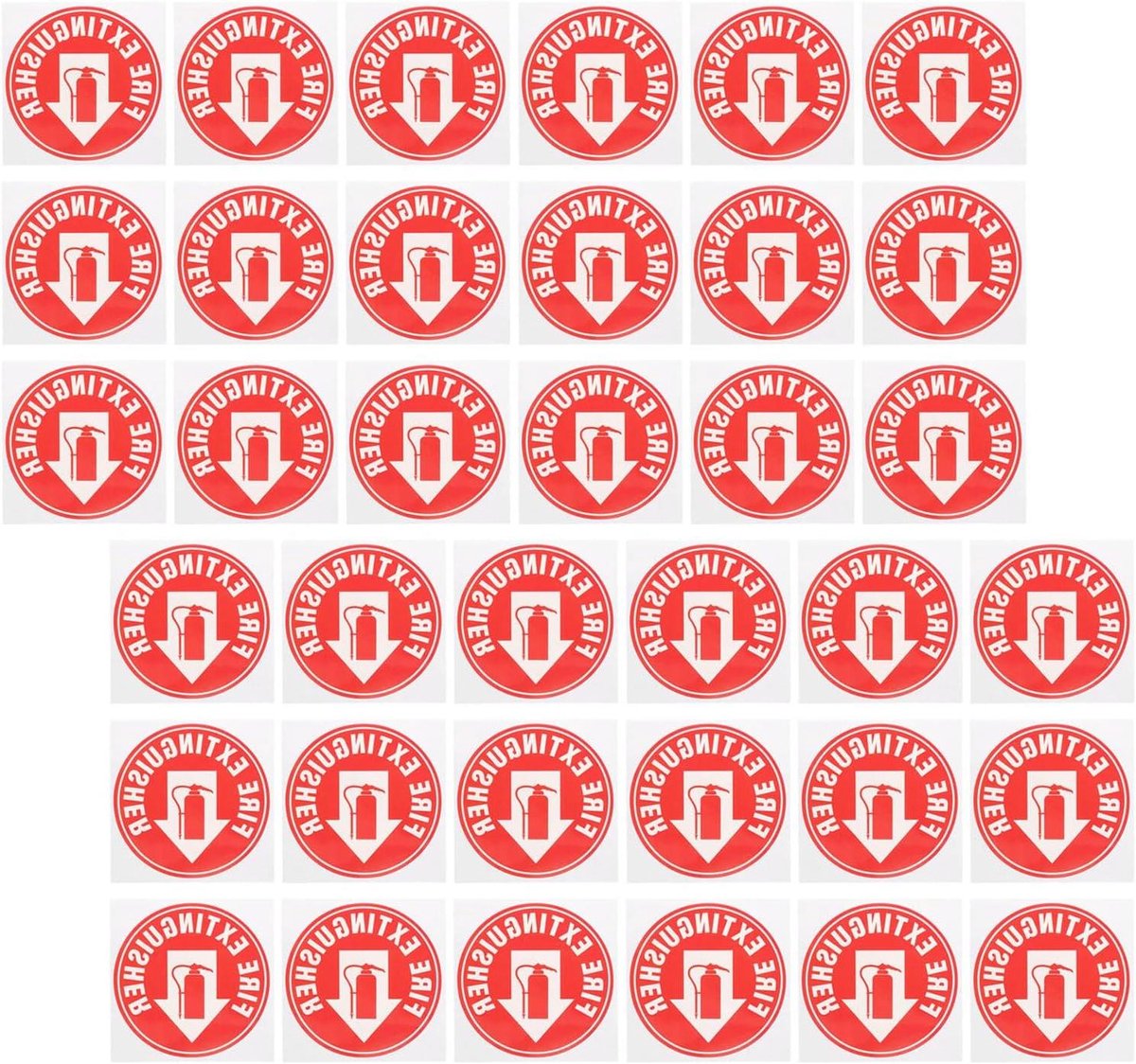 Brandblusser Stickers - Veiligheidspictogrammen - Brandveiligheid Aangeven - Duidelijk Herkenbaar - 11x11 cm - Rood