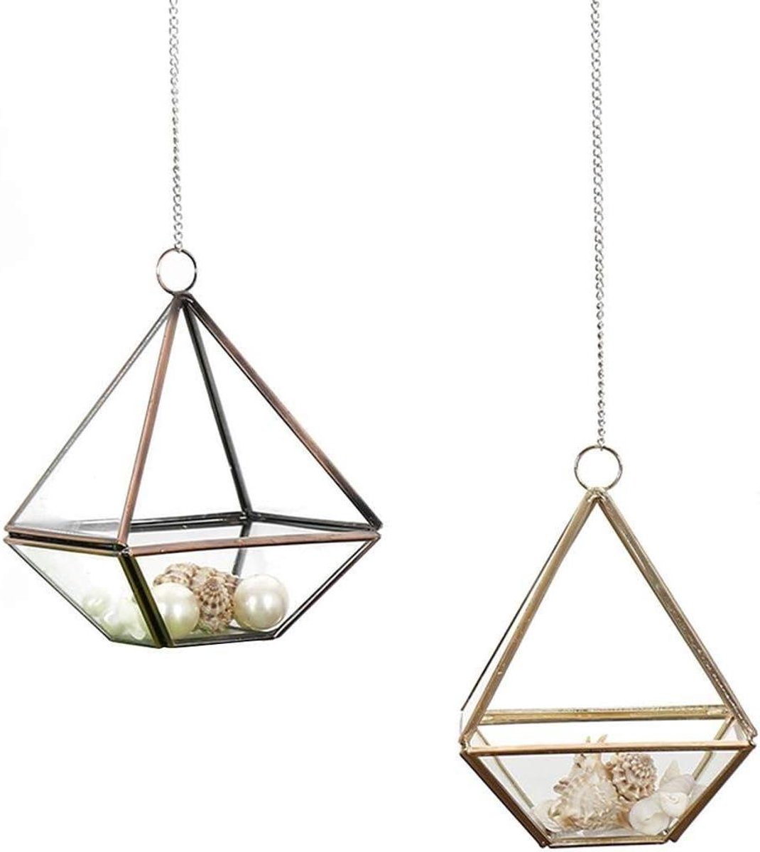 Sieradenkistje Glas - Juwelendoosje Geometrisch - Sieraden Organiseren - Transparant Glasmateriaal - Onregelmatige Vorm - Transparant