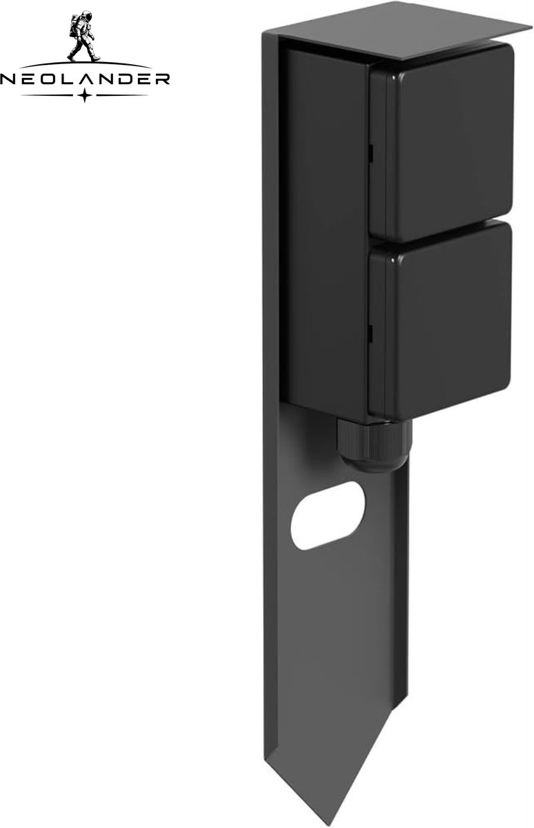 NeoLander - Tuinstopcontact - 2-voudige Stopcontactzuil - IP44 Waterdicht - Met Grondpen - Antraciet