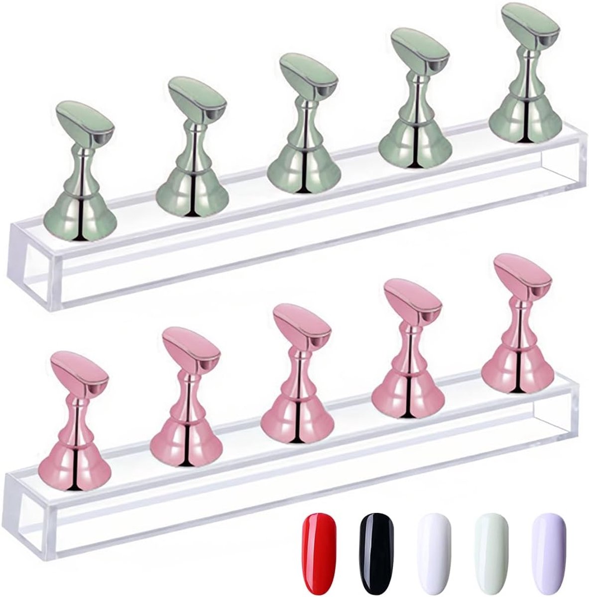 Set of 2 Magnetic Stand for Nail Exercises, Acrylic, Nail Stand, DIY Nail Art Stand, Magnetic Nail Stand, Nail Tips - ShopVlot